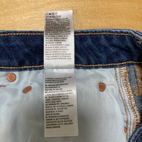 American Eagle Low-rise baggy wide leg size 10 short, raw back hem strech women - Picture 10 of 14